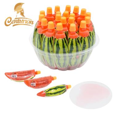 China 60g Watermelon Shape Fruit Jelly Pudding Sugar Free Candy Candy In PVC Jar for sale