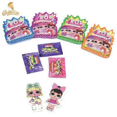 China Natural Surpise Candy Bags Jumping Candy and Lovely Doll Stickers for sale