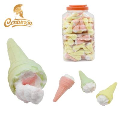 China Natural Wholesale Ice Cream Shape Marshmallow Pop Candy In Jar for sale