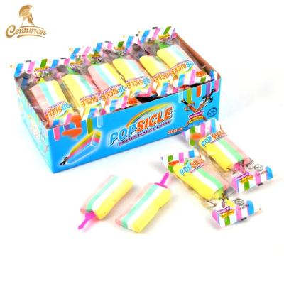 China Natural Delicious Sweet Flavor Rainbow Marshmallow Lollipop Candy for sale