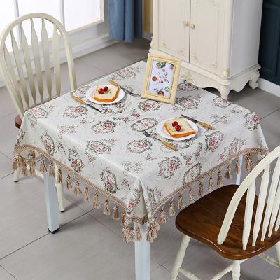 China Luxury ZSY new PU tablecloths table covers rectangle tablecloth Faux Leather with tassels fringe wedding table cloth for home party for sale