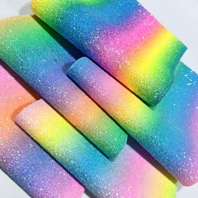 China Waterproof ZSY Glitter Bows DIY Crafts Christmas Decoration Material Glitter Fabric  Faux Leather PU Sheets for sale