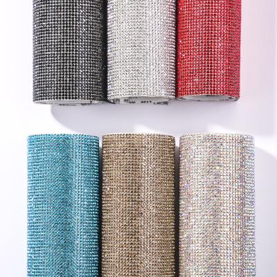 China Flatback ZSY 24X 40cm Bling Self Adhesive Hotfix Rhinestone Sheet Hot Fix Crystal Clear Glass Rhinestone Sticker Sheet for sale