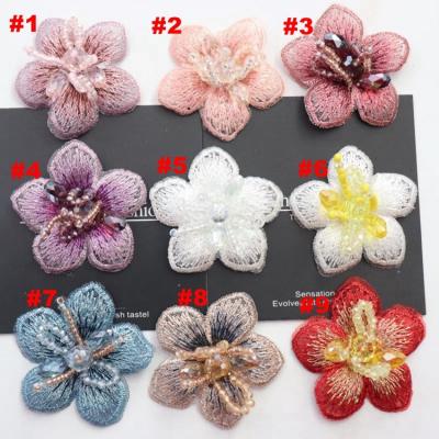 China Handmade ZSY Rhinestone DIY garment accessories factory customized cheap polyester embroidery butterfly patch bag clothing patches for sale