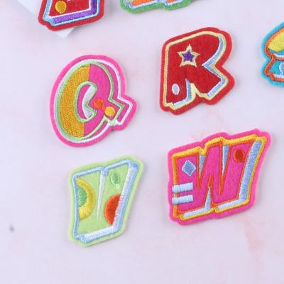 China Sustainable ZSY Colorful English Alphabet Letter A-Z Applique Iron On letters Patch For Clothing Badge Paste For Clothes Bag Shoes for sale