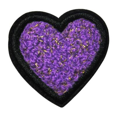 China Sustainable ZSY China factory customized fashion heart shape embroidery patch for clothing for sale