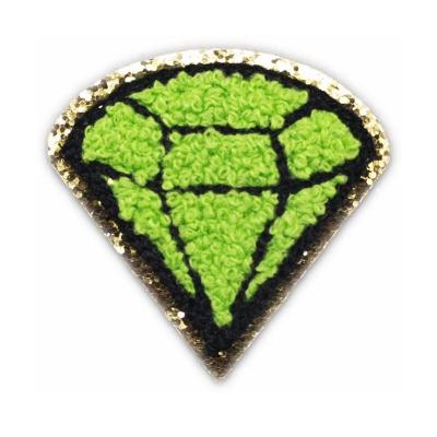 China Sustainable ZSY  Iron On Embroidery Glitter Chenille Diamond Patches Chenille Patches Heat Press Patches for sale