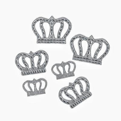 China Sustainable ZSY bling rhinestone crown appliques iron on crown rhinestone appliques patch for DIY shoe,bag,hat,clothes decoration for sale