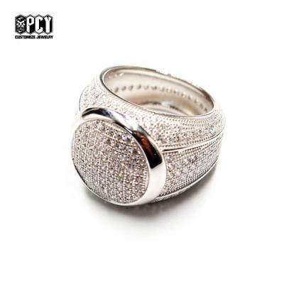 China Hot Selling Hip Hop Fashion Jewelry High Quality Wedding Ring White Plain Diamond Promise Ring Yellow Pink Yellow for sale