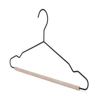 China Clothes Drying Wooden Metal Hanging Hangers With Pants Bar Kids Solid Wood Hangers for sale