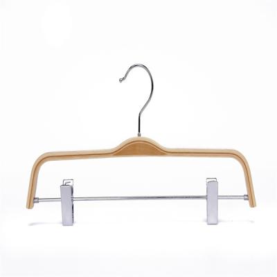 China Clothes Drying China Supplier Glory Hanger Poly Wood Laminated Top Wooden Shirt Hanger With Clips for sale