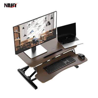 China Height Adjustable (Height) Adjustable Workstation Sit To Stand Manual Riser Home Office Standing Desk Converter for sale