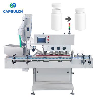 China Food Bottle Automatic Plastic Jar Machine Aluminum Linear Automatic Bottle Capper Capping Machine for sale