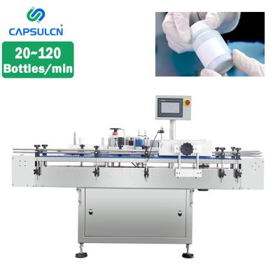 China Semi-automatic Medical Plastic Round Flat Bottle Labeling Machine Mini Manual Sticker Label Machine for sale