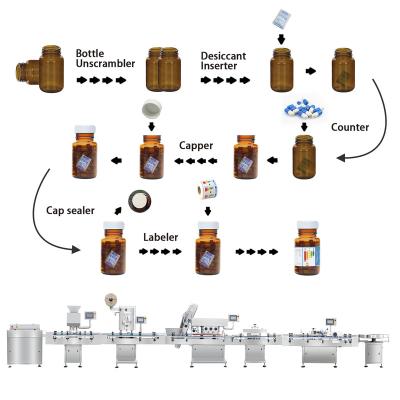 China food tablet bottling machine capsule pill bottling line powder bottled packing line for capsule for sale