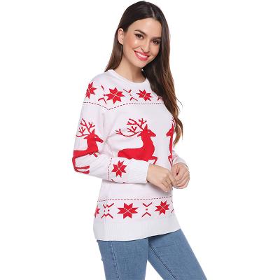 China Custom New Christmas Anti-Wrinkle Round Neck Long Sleeve Jacquard Sweater Christmas Knitting Sweaters For Adults for sale