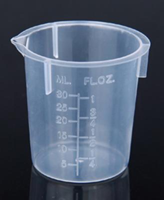 China New design low price viable measuring cup 30ml 100ml plastic measuring beaker for sale