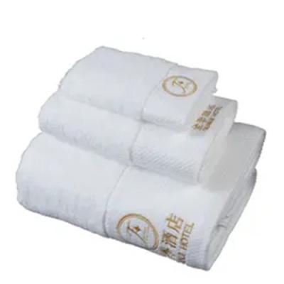 China Viable Custom White Cotton Hotel Towel Platinum Satin Towel Embroidered Gift Towel Manufacturers for sale