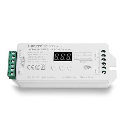 China NEW Easy Installation MI Boxer D1-CX 1-Channel Single Color Constant Voltage DMX512 Controller for sale