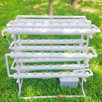 China Easily Assembled 108 Holes NFT Hydroponic Rack Pipe Agricultural Planter Balcony Grow System for sale