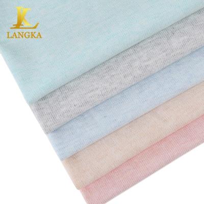 China Langka Organic Soft Yarn Dyed Single Jersey 100% Cotton Knitted Anti Bacterial Stripe Fabric For T Shirt Baby Kids Clothes for sale