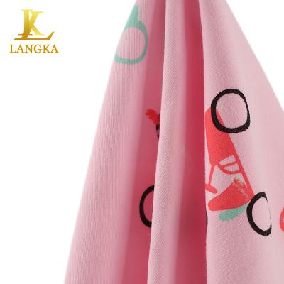 China Langka Antistatic High Quality 100% Cotton Combed Printed Fabric Knitted Anti Bacterial Interlock for sale