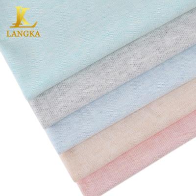 China Langka 40S 95% Cotton 5% Spandex Super Soft Knitted Anti Pill Competitive Price Customized Textured Stretch Cotton Baby Fabric for sale