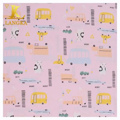 China Langka anti-static hot sale custom printed cotton stocklot anti bacterial fabric single jersey roll for dress for sale