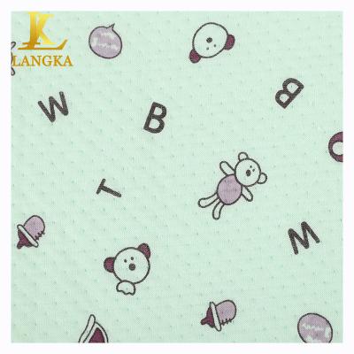 China Eco-friendly Anti-static Cotton Jacquard Face Langka Knitting Fabrics Printed For Newborn Baby Clothes for sale