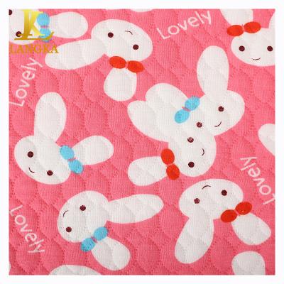 China Langka anti-static high quality soft printed face cotton jacquard thermal fabrics for baby blanket for sale