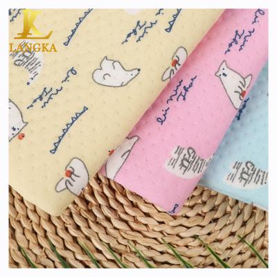 China Langka Anti-Static High Quality Soft Printed Face Cotton Jacquard Thermal Fabrics For Newborn Baby Clothes for sale