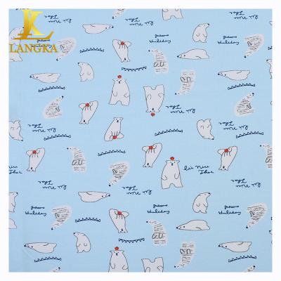 China Langka stretch anti pill digital printing knitted fabric tank top stock cotton fabric single lot printed print for dress underwear for sale