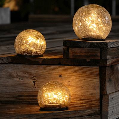 China Modern Socket Solar Ground Lamp Warm Yellow Glass Slit Ball Buried Lamp Yard Lawn Flowerpot Hallway for sale