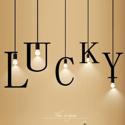 China Indoor Loft Industrial Alphabet Bar Lighting Chandeliers and Pendant Lights 26 Letters Combine Puzzle Lamp Vintage Bar Hanging Lights for sale