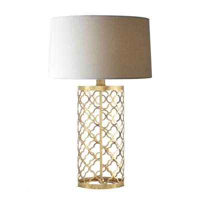 China 2016 modern new design iron mosaic drum golden table lamp for home decoration for sale