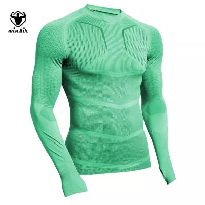 China Antibacterial Mens Winter Compression Sports Shirts Long Sleeve Thermal Top Athletic Base Layer Dry Shirt for sale