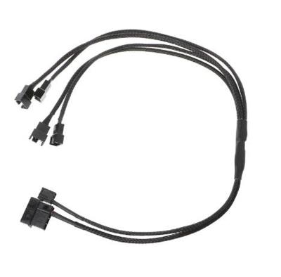 China PWM of PSU Fan Splitter Cables new 1 to 4 Braided 4-Pin Molex TX4 CPU Fan Splitter Adapter Power Cable for sale