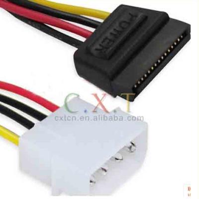 China Computer 15P SATA Power Cable, 15Pin SATA to 4 Pin IDE Cable, 4P Molex to 15Pin SATA Cable for sale