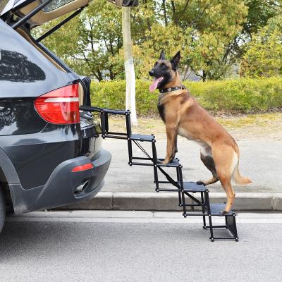 China Dog Car Stairs Dog Stairs Durable Outdoor Non-Slip Collapsible Pet Ramp Steel Pet Steps for sale