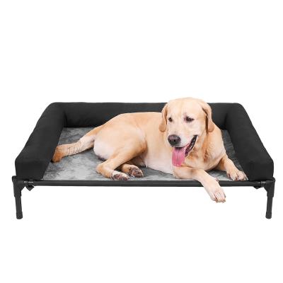 China Travel Customized Winter Warm Dog Bed Raised Plush Pet Cradle Raised Dog Bed With Pillow for sale