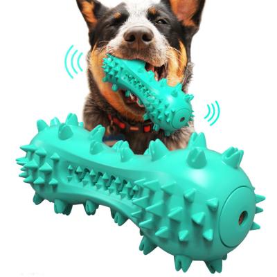 China Viable Hot Selling Amazon Dog Chew Toys Bite-Resistant Molar Sounding Puzzle Toy Bone Shape Toothbrush Dog Interactive Toys for sale