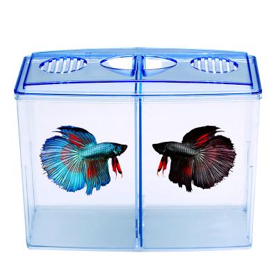 China Viable Improve Pecera Acuarios Aquariums Box Small Aquarium Desktop Double Plastic Box Best Viewing for sale