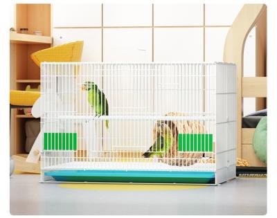 China Full Iron Bird Cage Parakeet Parrot Box Sale Large Viable Square Cage Space for sale