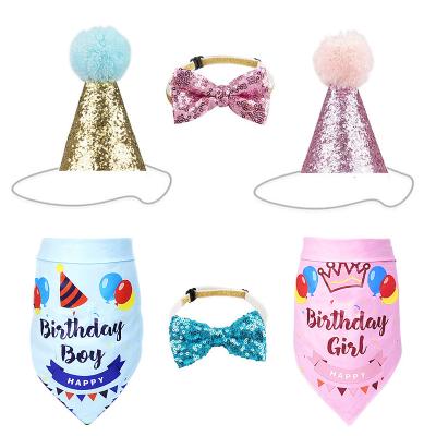 China Viable Wholesale Dog Birthday Bandana Hat Banner Flag Party Costume Holiday Decorations Dress Up Party Supplies for sale