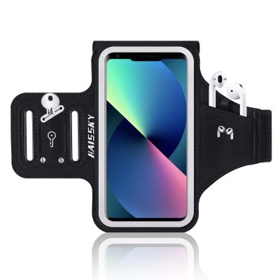 China Running Armband 6.5inch Waterproof Mobile Phone Armband Phone With Reflective Head Strap Phone Holder For Running Walking For iphone 13 for sale