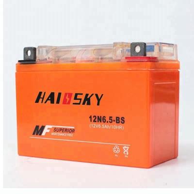 China High Lead Pure Haissky 12N6.5-BS 12v 6.5ah Rechargeable Electric Battery For ZhuJiang Motorcycle for sale