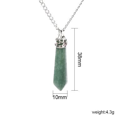 China Full Crystal Diamond Arrow European American Necklace Hexagonal China Column Pendant for sale