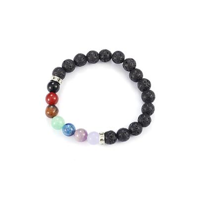 China Custom Made Fresh Natural Lava Stone Bead Bracelets Vintage Hot Sale Lava Stone Bracelets for sale