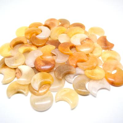 China China Healing Stones Stones Yellow Jade Of Various Natural Material Star Moons Rose Quartz Moon Shaped Crystal for sale