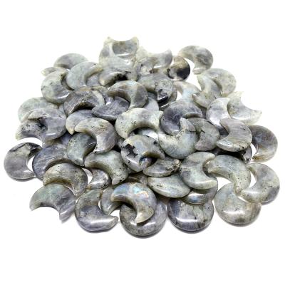 China China Wholesale Crystal Seven Chakra Moon Hand Stone Mosaic Craft Healing Energy Stone Natural Labradorite for sale